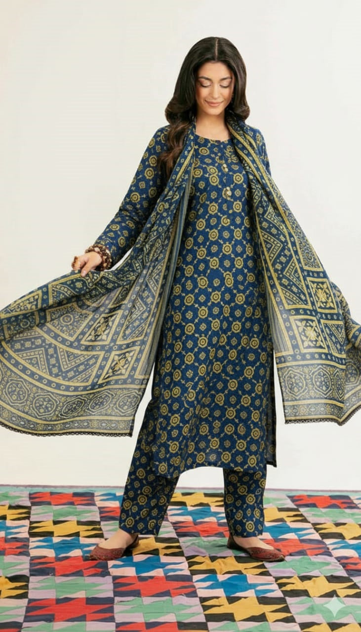 Nishat Digital Khaddar 3-Piece Un-stiched