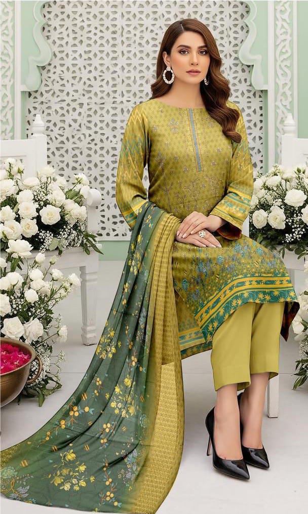 Nishat Dhanak Embroidered 3-Piece Un-stiched