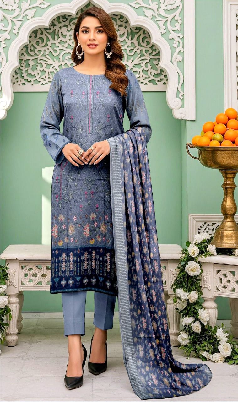 Nishat Dhanak Embroidered 3-Piece Un-stiched