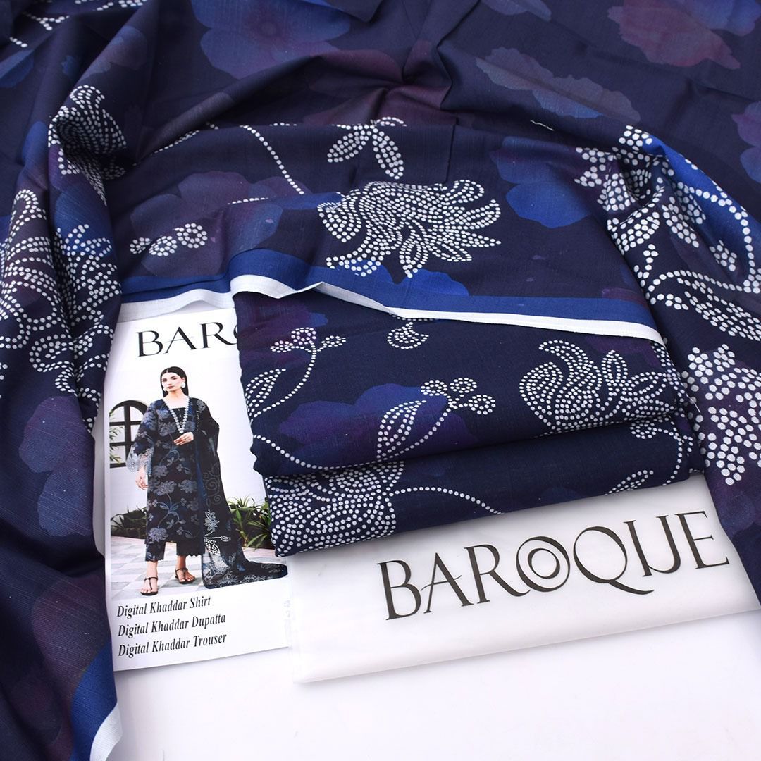 Baroque Digital Printed Khaddar 3-Piece Un-Stiched