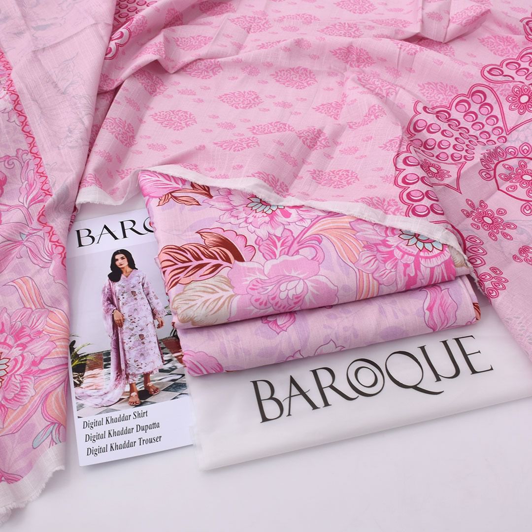 Baroque Digital Printed Khaddar 3-Piece Un-Stiched