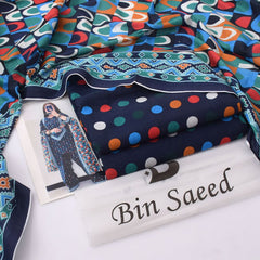 Bin Saeed Digital Printed Khaddar 3-Piece Un-Stiched