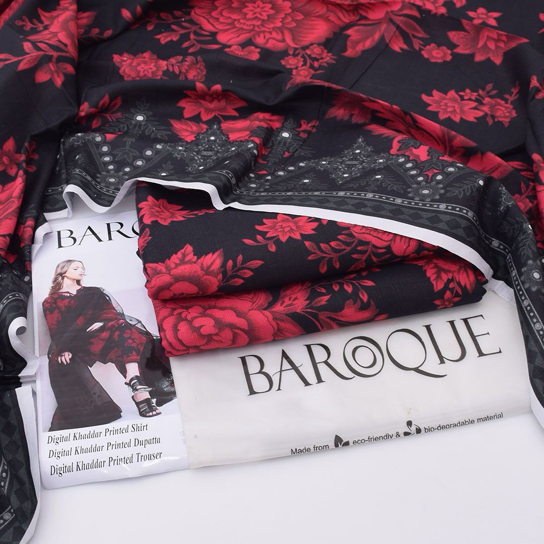 Baroque Digital Printed Khaddar 3-Piece Un-Stiched