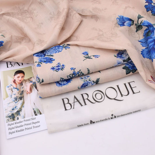 Baroque Digital Printed Khaddar 3-Piece Un-Stiched
