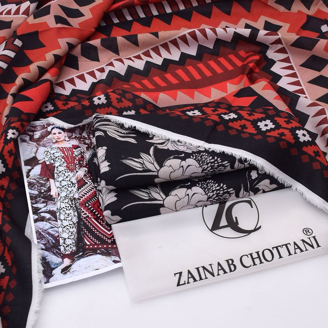 Zainab Chottani Digital Printed Khaddar 3-Piece Un-Stiched
