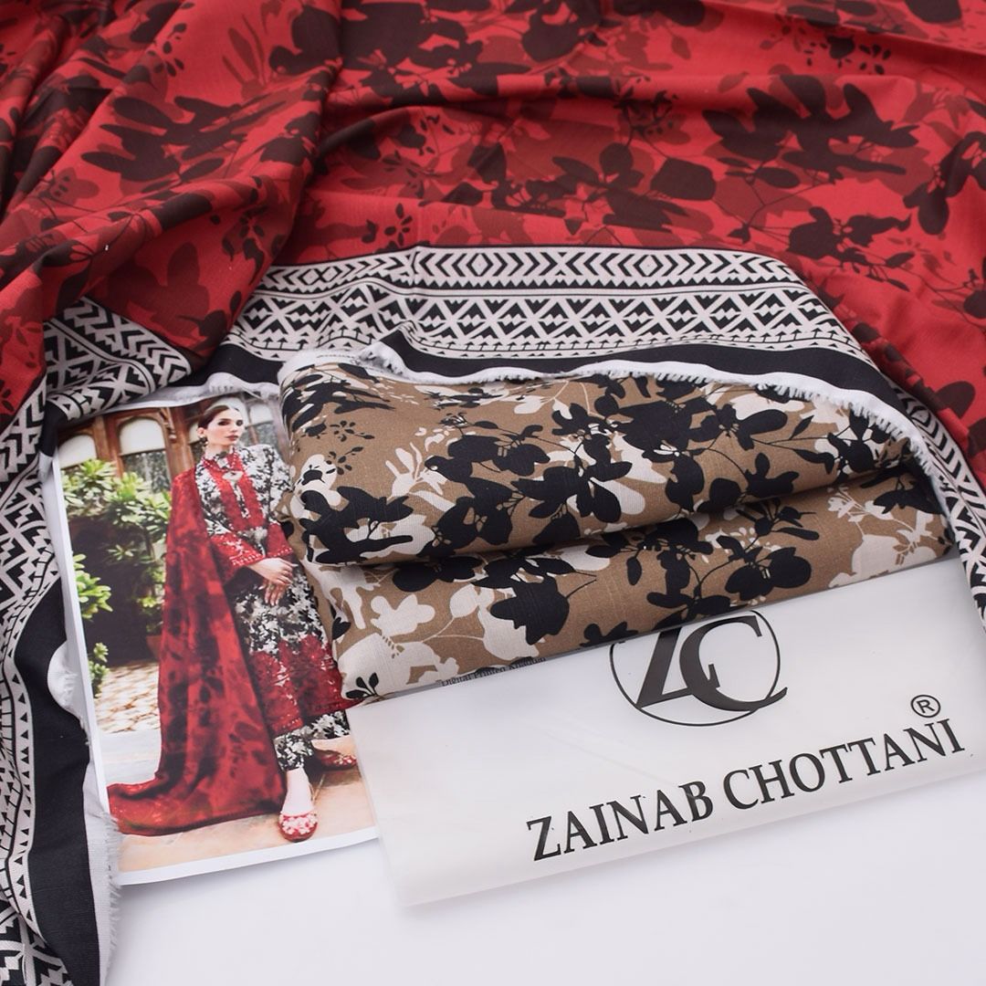 Zainab Chottani Digital Printed Khaddar 3-Piece Un-Stiched