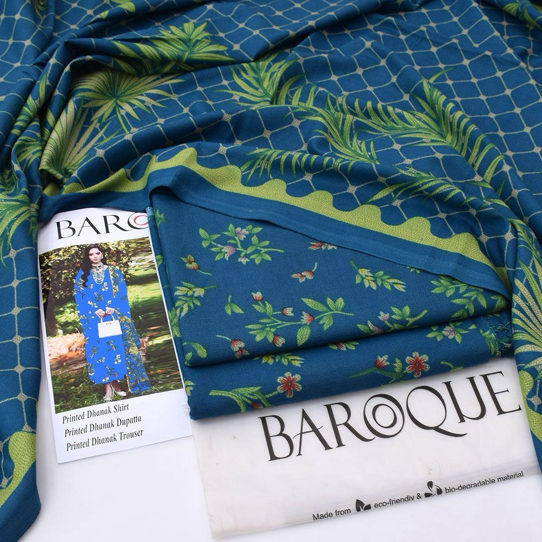 Baroque Digital Printed Dhanak 3-Piece Un-Stiched