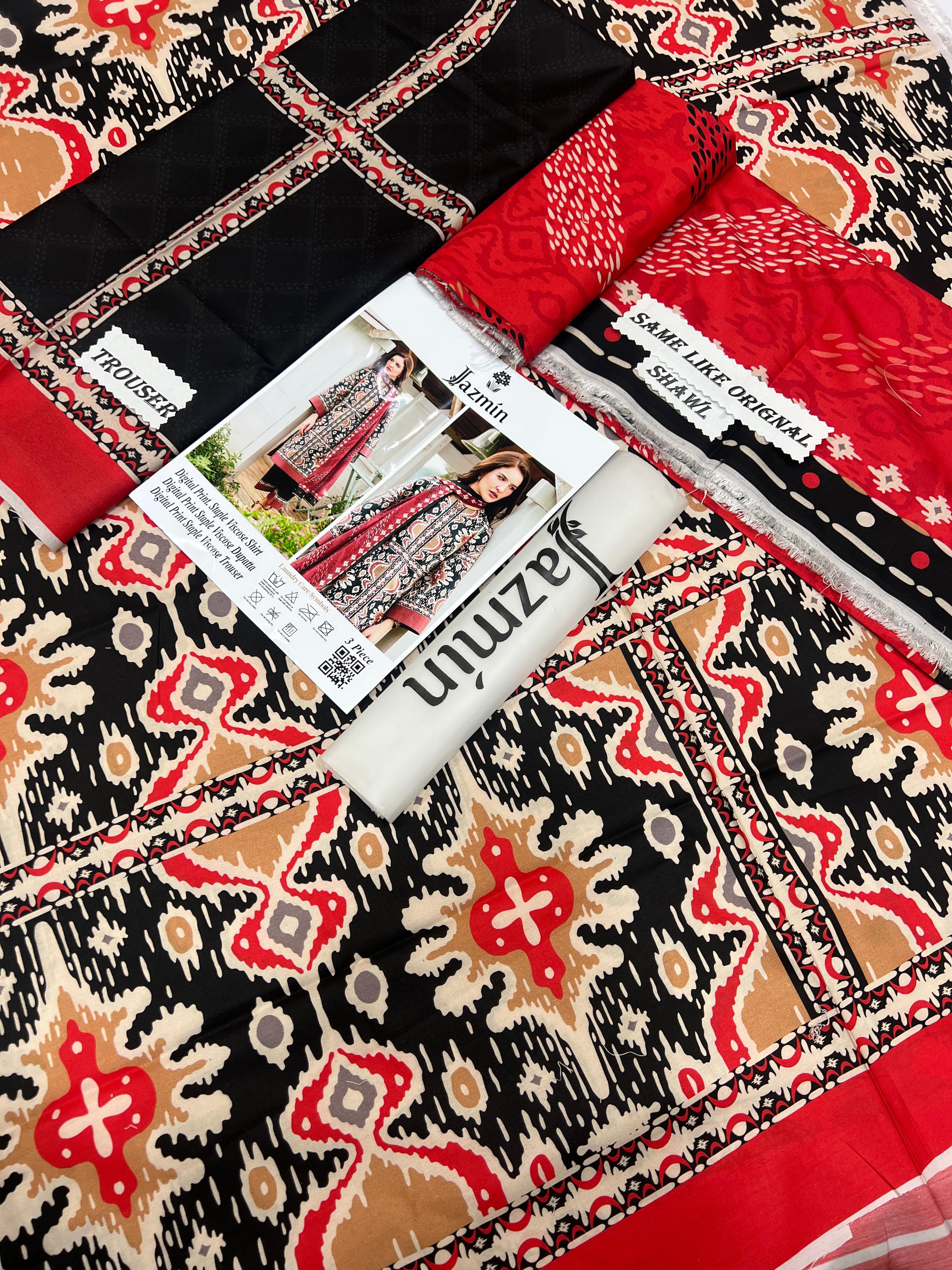 Jazmin Linen Viscose 3-Piece Un-stiched