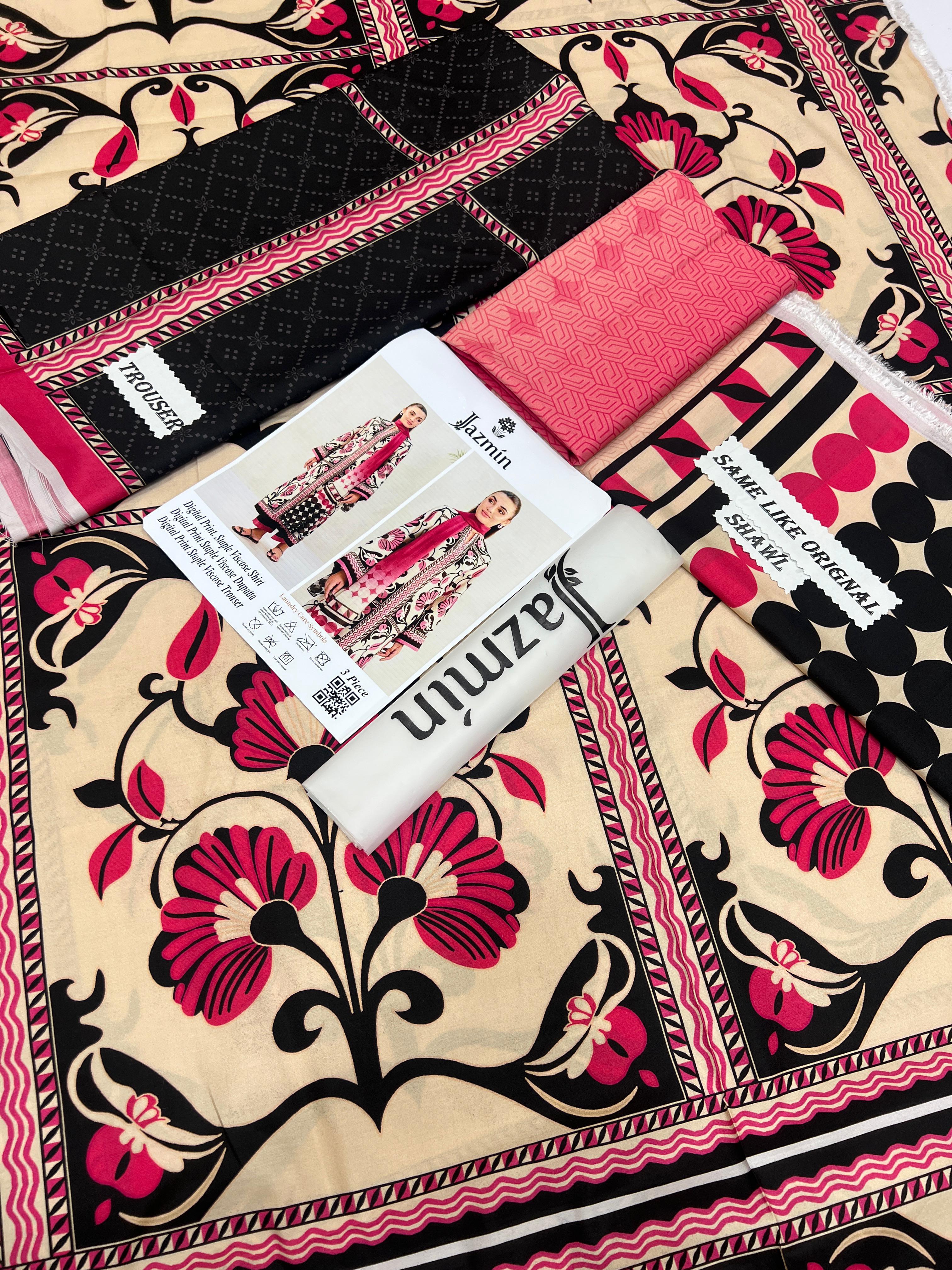 Jazmin Linen Viscose 3-Piece Un-stiched