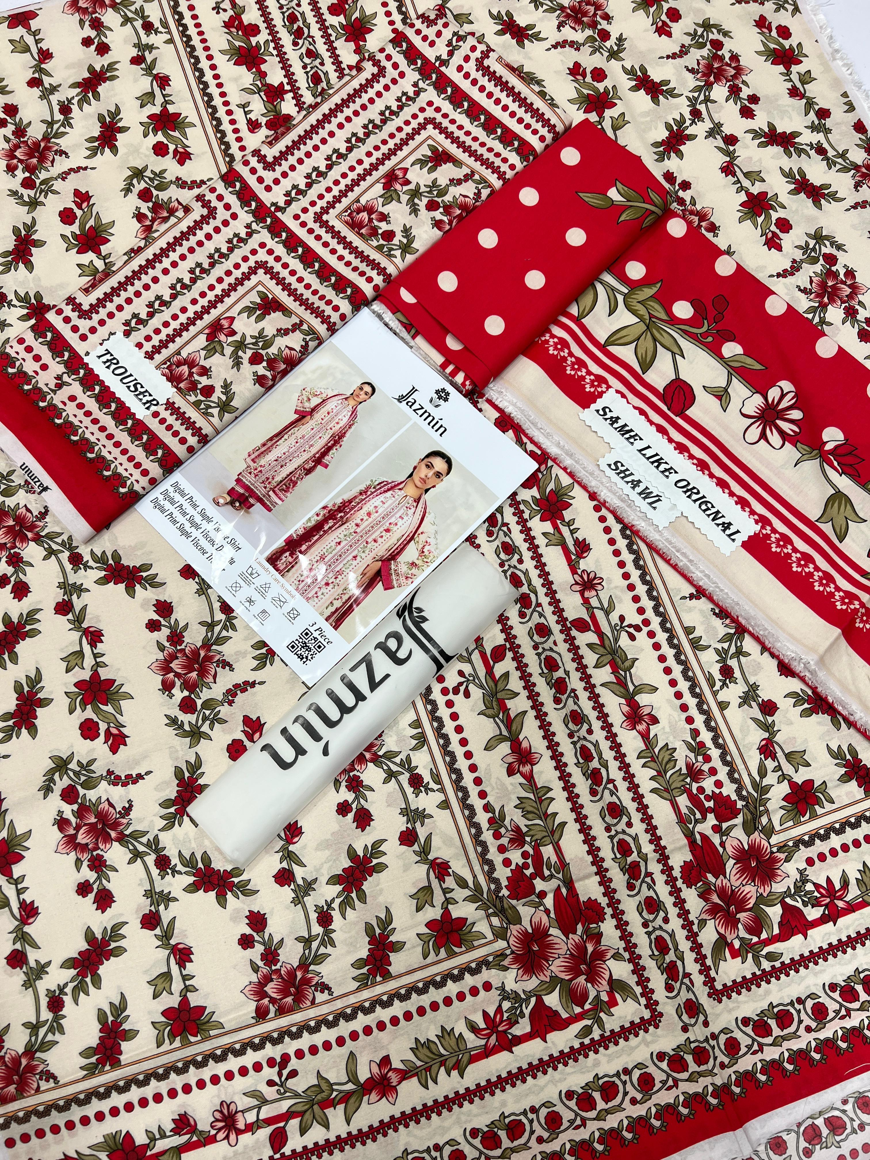 Jazmin Linen Viscose 3-Piece Un-stiched