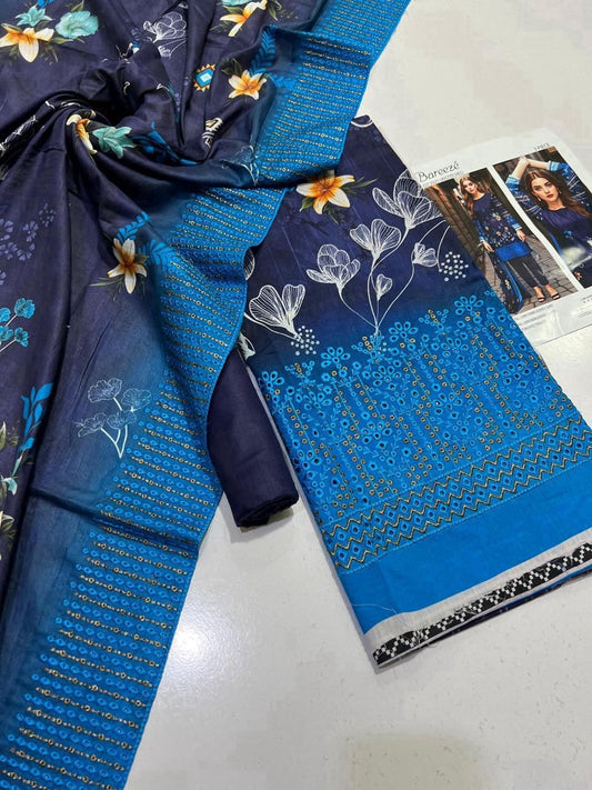 Bareeze lawn 3-Piece Un-stiched