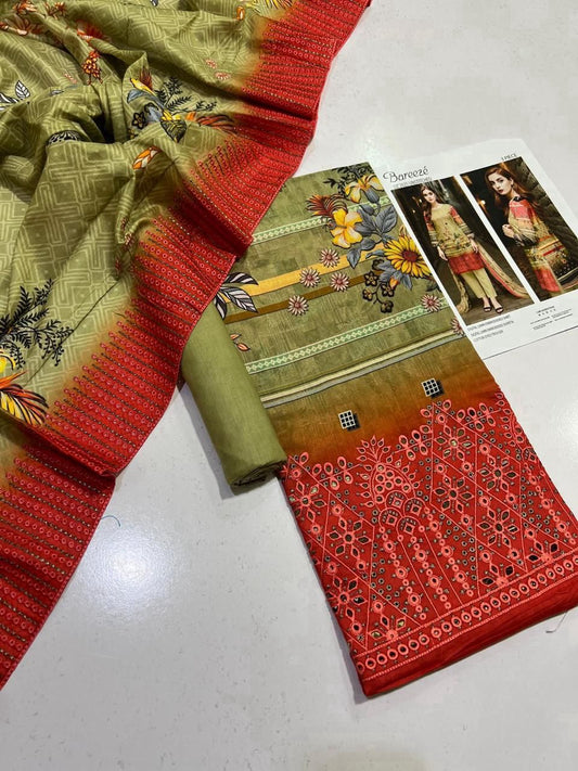 Bareeze lawn 3-Piece Un-stiched