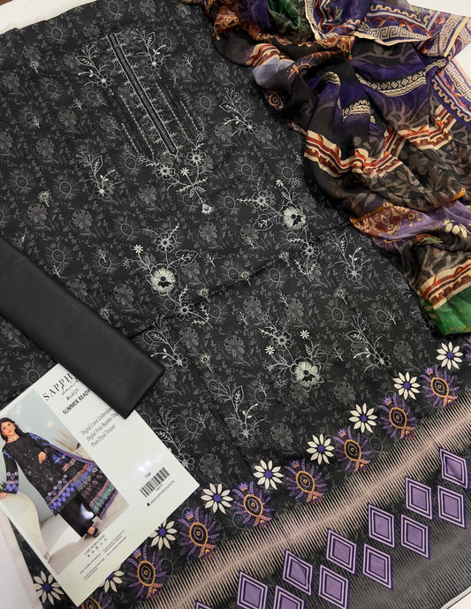 Sapphire lawn 3-Piece Un-stiched