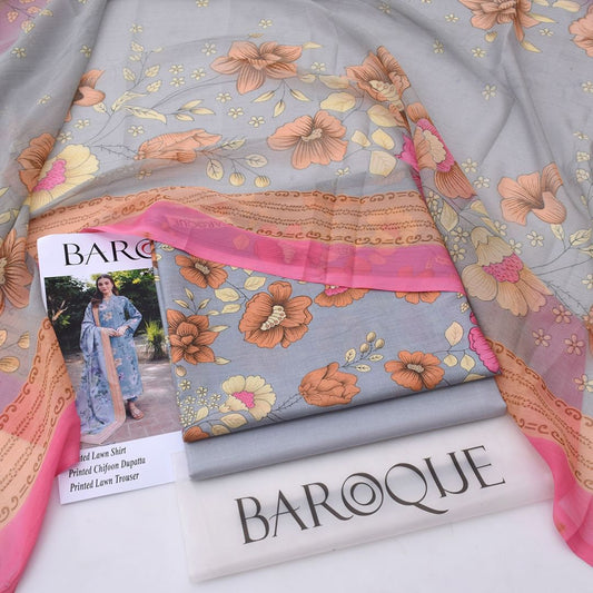 Baroque Lawn 3-Piece Un-stiched