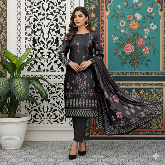 Iznik Digital Printed Lawn 3-Piece Un-Stiched