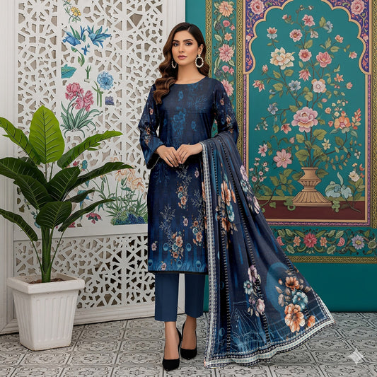 Iznik Digital Printed Lawn 3-Piece Un-Stiched