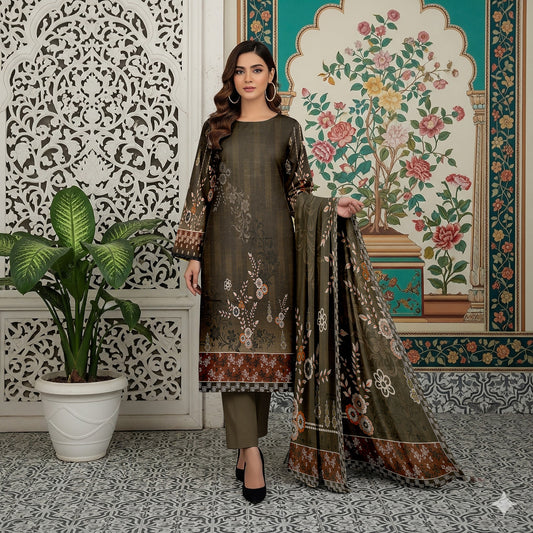 Iznik Digital Printed Lawn 3-Piece Un-Stiched