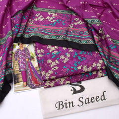 Bin Saeed lawn 3-Piece Un-stiched