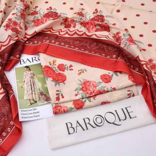 Baroque lawn 3-Piece Un-stiched