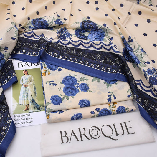 Baroque lawn 3-Piece Un-stiched