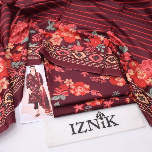 Iznik lawn 3-Piece Un-stiched