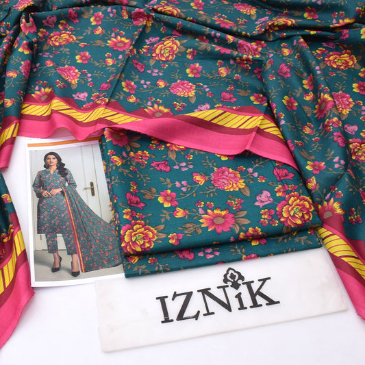 Iznik lawn 3-Piece Un-stiched
