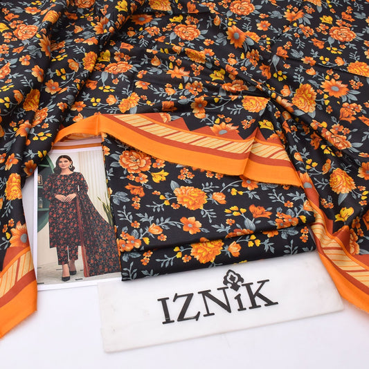 Iznik lawn 3-Piece Un-stiched