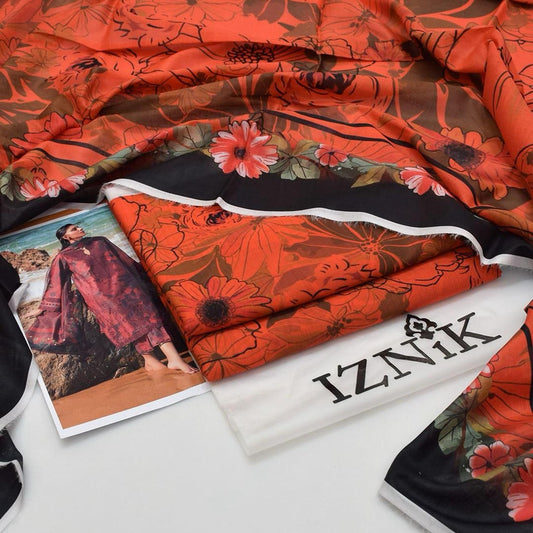 Iznik lawn 3-Piece Un-stiched