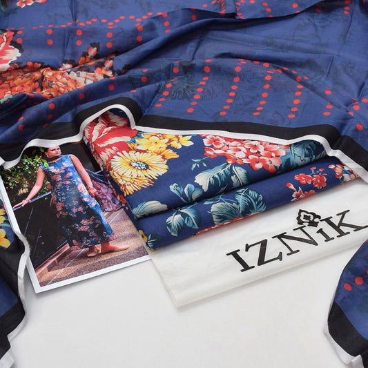 Iznik lawn 3-Piece Un-stiched