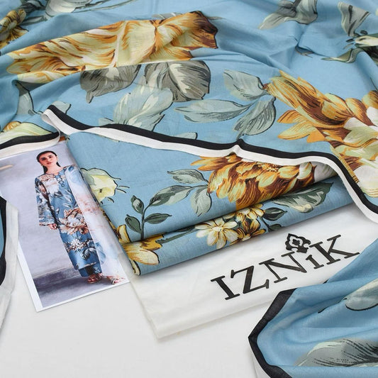 Iznik lawn 3-Piece Un-stiched