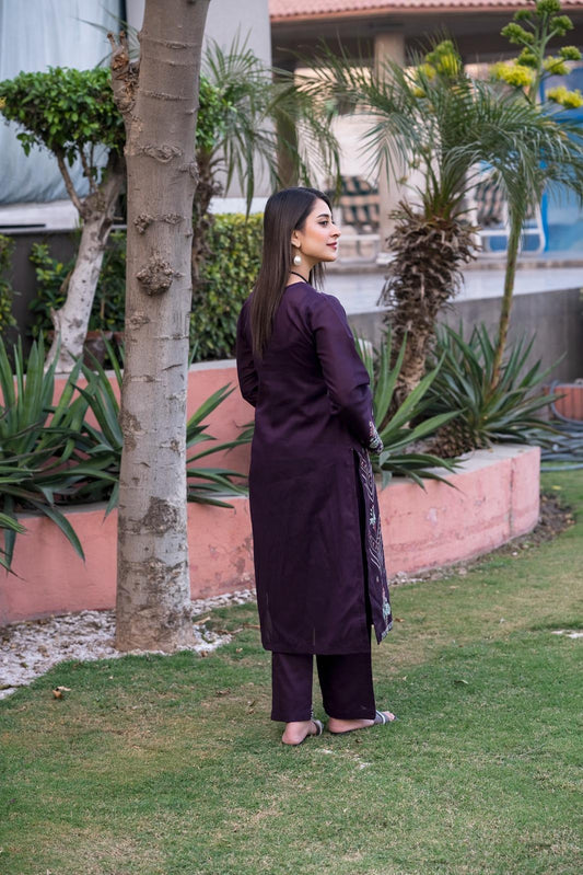Lawn Embroidered 2-Piece Un-Stiched Suit By Noura