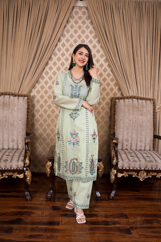 Lawn Embroidered 2-Piece Un-Stiched Suit By Noura