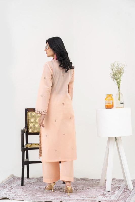 Cross Stich 2-Piece Un-Stiched Suit