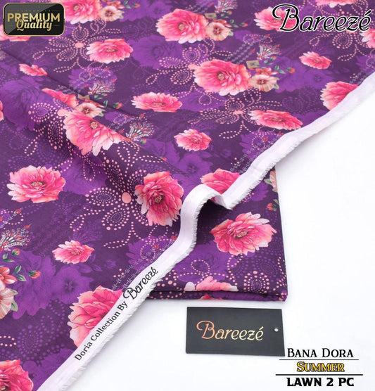 Bareeze Bana Dora Lawn Digital Printed 2-Piece Un-Stiched