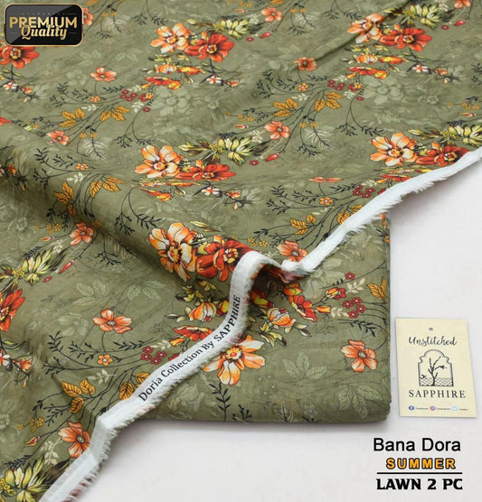 Sapphire Bana Dora Lawn Digital Printed 2-Piece Un-Stiched