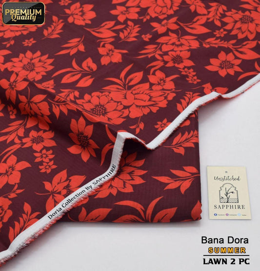 Bareeze Bana Dora Lawn Digital Printed 2-Piece Un-Stiched