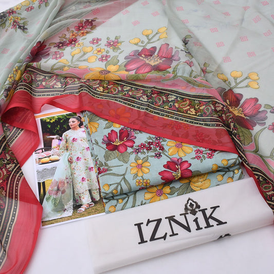 Iznik Digital Lawn 3-Piece Un-Stiched