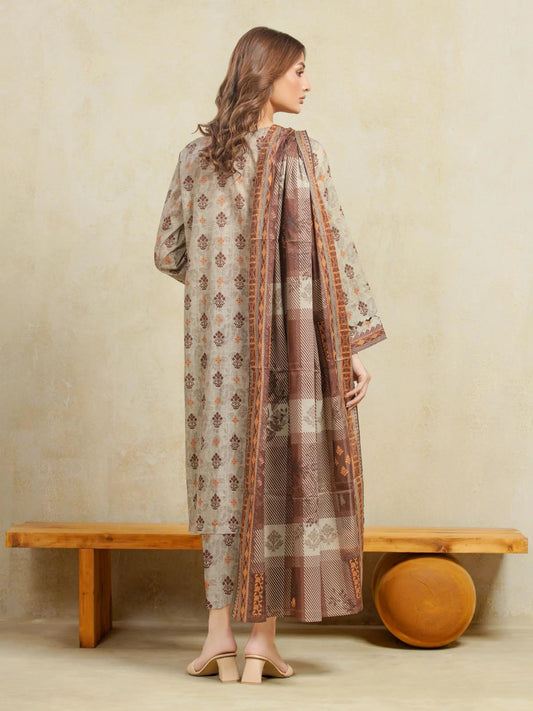 Edenrobe Digital Lawn 3-Piece Un-Stiched