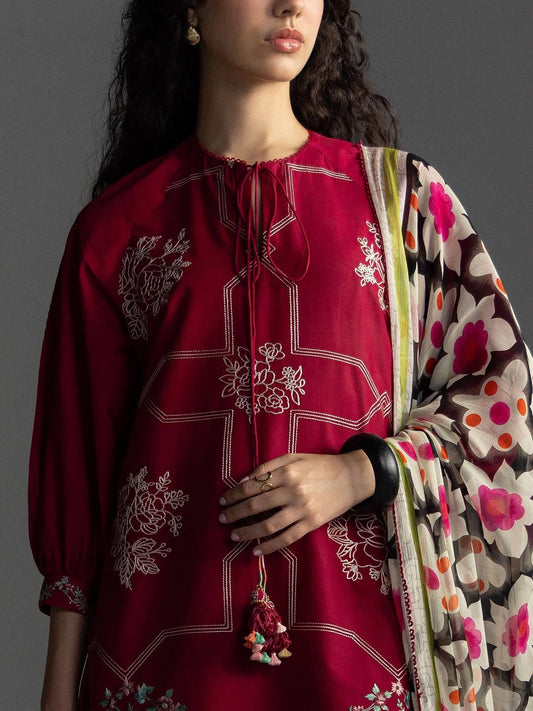 Coco by Zara Shahjahan Dhanak Embroidered 3-Piece Un-Stiched