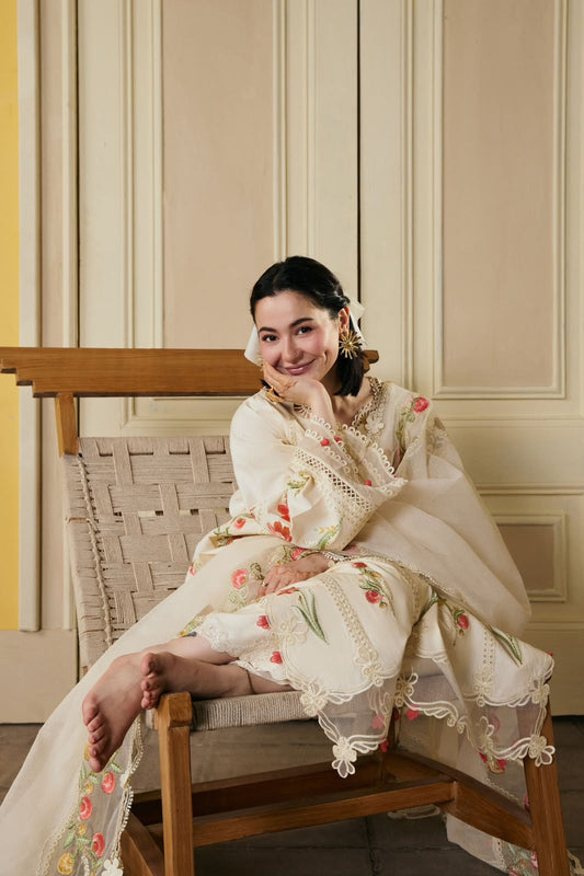 Maryam Hussain Dhanak Embroidered 3-Piece Un-Stiched