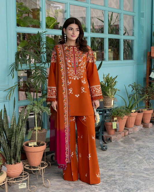 Junelle Dhanak Embroidered 3-Piece Un-Stiched