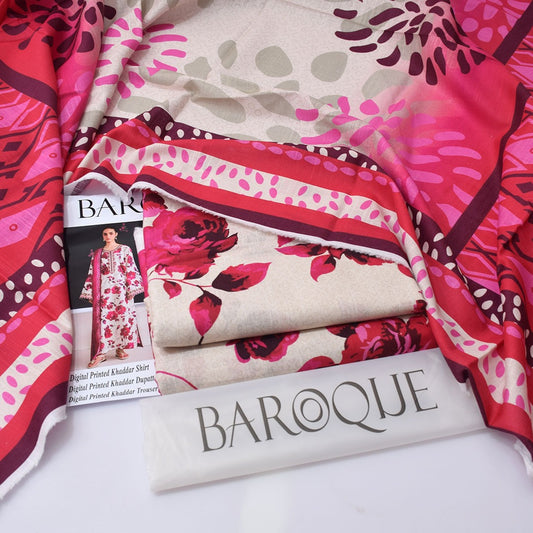Baroque Digital Printed Khaddar 3-Piece Un-Stiched
