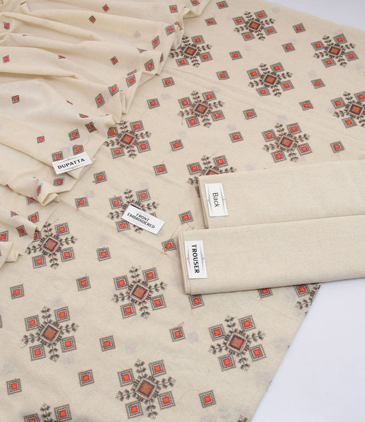 Bareeze Karandi Khaddar Embroidered 3-Piece Un-Stiched