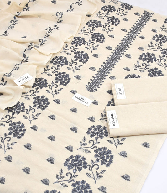 Bareeze Karandi Khaddar Embroidered 3-Piece Un-Stiched