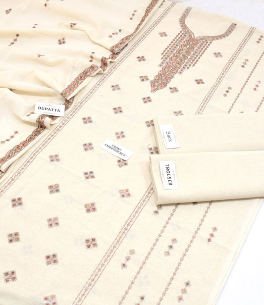 Bareeze Karandi Khaddar Embroidered 3-Piece Un-Stiched