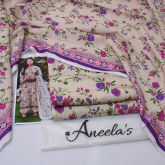 Aneela'S Digital Printed Khaddar 3-Piece Un-Stiched
