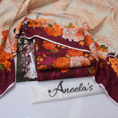Aneela'S Digital Printed Khaddar 3-Piece Un-Stiched