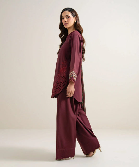 Sapphire Dhanak Embroidered 3-Piece Un-Stiched