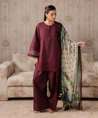 Sapphire Dhanak Embroidered 3-Piece Un-Stiched