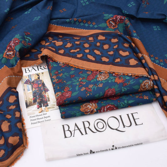 Baroque Digital Printed Dhanak 3-Piece Un-Stiched